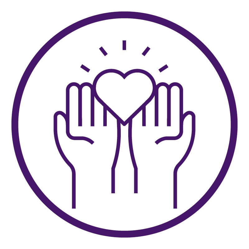 a logo of hands holding a heart