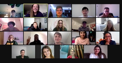 a group of people on a video call