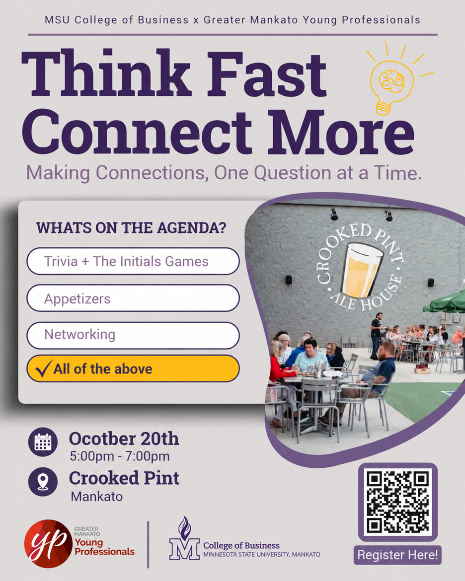 Mix and Mingle: Oct 20 5 to 7pm at Crooked Pint with COB and Greater Mankato Young Professionals 