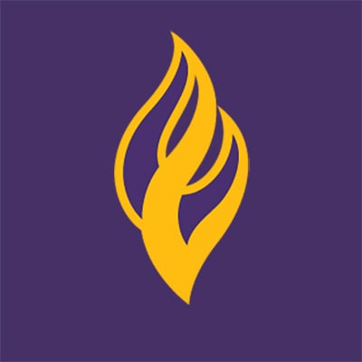 Minnesota State University, Mankato purple and gold flame logo